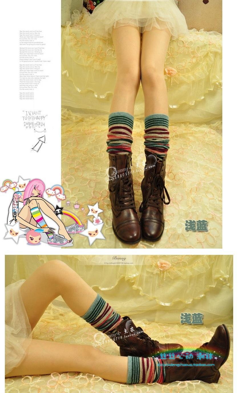 Mùa thu và mùa đông dày lông cừu vớ ấm, cashmere Nhật Bản, đầu gối dài, chân dài, vớ cao, miếng đệm đầu gối tất lười