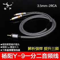 Taiwan Yangyang YYAUDIO 3 5mm one-point two audio line double Lotus mobile phone TV connected to the power amplifier sound box line