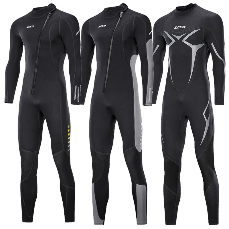 3MM diving suit men's cold-proof and warm 5mm one-piece diving wetsuit winter swimsuit women's surfing paddle board sailing jellyfish suit