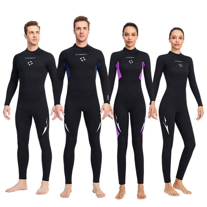 New 3MM thickened warm wetsuit men's one-piece sunscreen waterproof female snorkeling surfing swimsuit women's free diving wetsuit