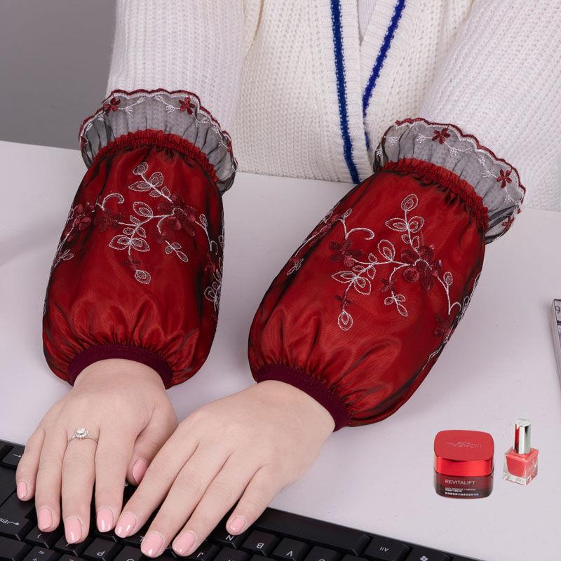 New sleeves lace sleeves Sleeves Women Cute short work sleeves Fall winter sleeves Head Anti-dirty Children's office Chaurette