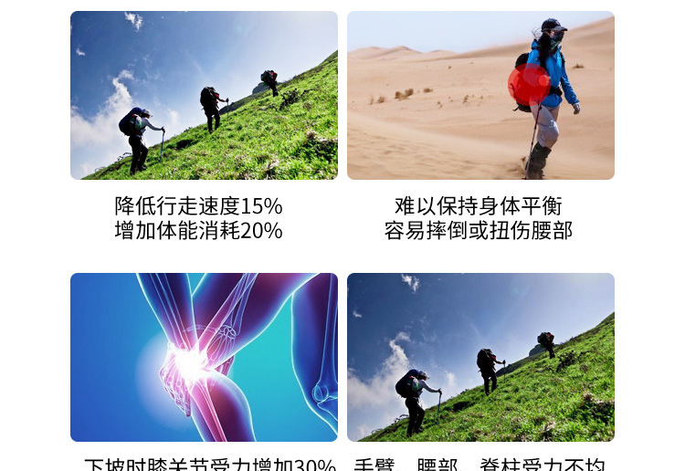 Trekking ngoài trời cực cũ nạng kính thiên văn chống trượt cũ mía T xử lý thẳng tay cầm gậy gấp nạng - Gậy / gậy gậy cho người già chống trượt có đèn led