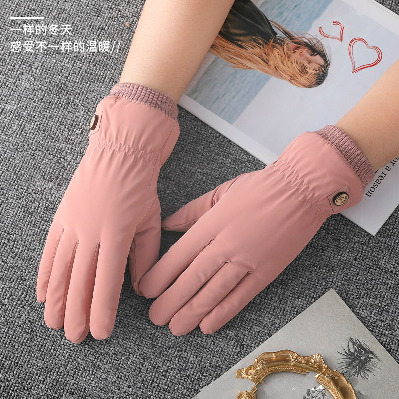 Gloves for bike wear ladies 2022 Autumn Winter Ladies Gvet Warm Down Cotton Gloves Bike drive Touch screen