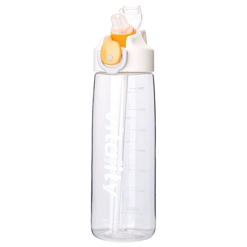 Пластиковый портативный чайник для воды со стаканом для школьников, вместительная и большая измерительная кружка, стакан, простой и элегантный дизайн, в корейском стиле