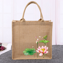 Sack tote bag environmental shopping bag bag custom handbag linen hipster gift cloth bag jute bag