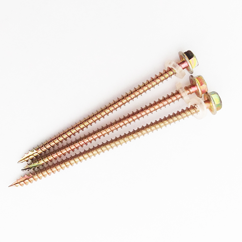 Wood screw self-tapping nail hit wood hexagonal pointed head drill tail screw resin tile color steel tile tail groove nail non-standard