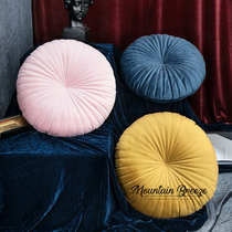  Nordic ins velvet pillow small pumpkin round cushion Sofa pillow model room soft pink blue yellow