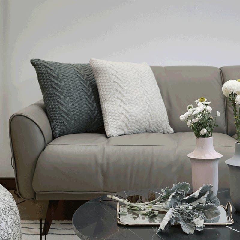 Nordic ins pillow modern minimalist American cushion back bag white gray coffee pillow model room homestay bag