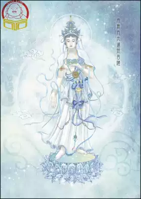 Oriental Sansheng moonlight shines all over the Bodhisattva statue frame High-definition photo paper Buddha statue hanging painting Home worship Buddhist supplies