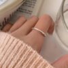925 silver-plated Moebius ring light luxury high-end tail ring women's index finger ring open ring plain ring