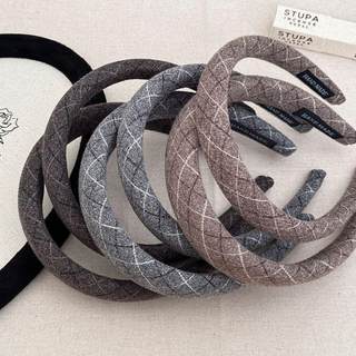 Korean style woolen high skull college style headband 2025