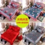 Giường sang trọng đơn mảnh san hô lông cừu quilted chăn bông bọc pha lê nhung mùa đông ấm áp flannel lông tấm phụ nữ bộ ga giường đẹp