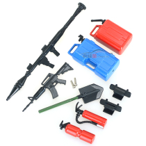 1 10 simulation climbing car decoration simulation modification fire extinguisher military shovel fuel tank bazooka M4A1