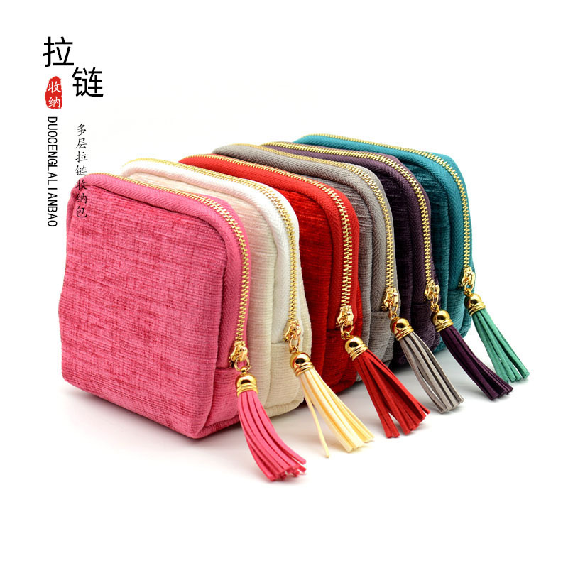 Exquisite Jewelry Storage Bag with Tassel Zipper, Jewelry Bag for Rings, Pendants, Bracelets, Portable Jewelry Storage Pouch