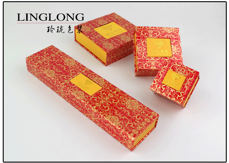 Trang sức hộp bao bì hộp cửa sổ hộp vàng và bạc trang sức ngọc bích nhẫn mặt dây chuyền vòng cổ hộp tùy chỉnh - Vòng đeo tay Cuff vòng tay pnj