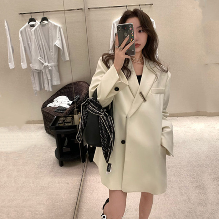 High-quality loose temperament white small suit jacket women's 2022 spring new Korean version of the trendy casual suit jacket