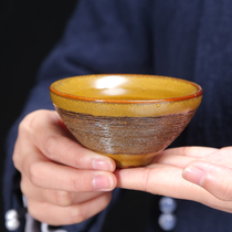 Day Style Coarse Pottery Tea Drinking Cup Handmade Retro Ceramic Tea Cup Tea Bowl Masters Cup Single Cup Ceramic Wire Drawing Kung Fu Tea Cup
