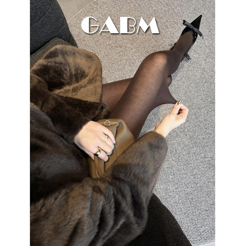 Japanese Super Fashionable Semi-Sheer Brown Pantyhose Autumn and Winter Show Style Wool Blend Leggings Designer Coffee-Colored Knit Socks