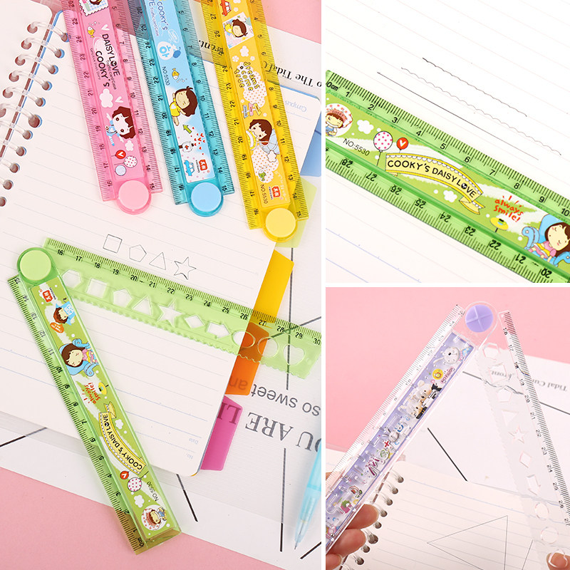 30cm folded ruler students with multifunctional drawing ruler creative wave ruler curve ruler learning stationery wholesale