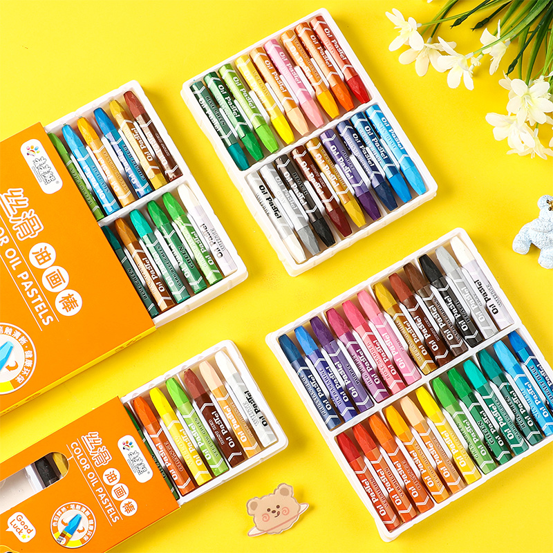 Children's oil painting stick set kindergarten washable safe non-toxic 12 color 24 color 36 color crayon brush color pen