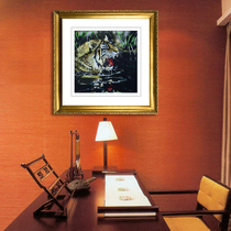 Golden Wu Needle Pure Handmade Embroidery Painting Su Embroidery Finished Product Hanging Painting Office Xuanguan Aisle New Decoration Painting Tiger Tiger Raw Vibe