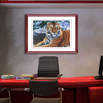 Golden Wu Needle Su Embroidery Finished Product Hanging Painting Xuanguan Pure Handmade Suzhou Embroidery Painting Office Aisle Decoration Painting Tiger Wai