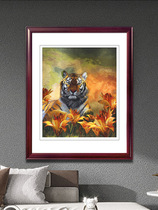 Golden Wu Needle Pure Handmade Embroidery Su Embroidery Finished Hung Painting Restaurant Bedroom Office Vertical Version Decoration Painting Crouching Tiger Hidden Dragon