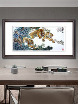 Golden Wu Needle Pure Handmade Suzhou Embroidery Painting Su Embroidery Finished Product Hanging Painting Living Room Xuanguan Decoration Painting Tiger Wind thousands of miles