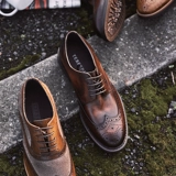 Оригинальные туфли для кожаной обуви в английском стиле для отдыха, из натуральной кожи