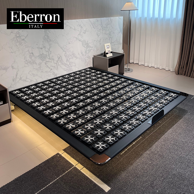 Alberton Italian-Style Light Luxury Chanel-Style Floating Bed Without Headboard, Modern Minimalist Edge-To-Edge Space-Saving Small Bedroom