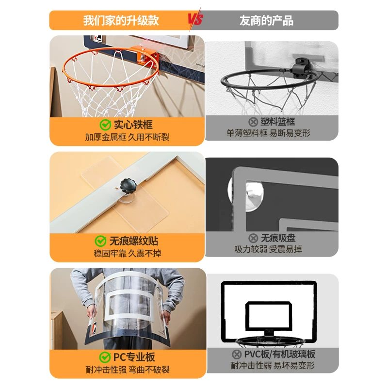 Бесшумная/пустая? Нет. Punch-free basketball shooting frame indoor basketball frame wall-mounted outdoor adult basketball frame home children's small basket