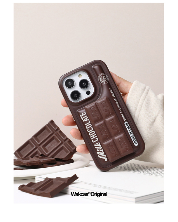 Milk Chocolate Kickstand Bracket New 3D 15, 14, 13, 12, 11 iPhone Case