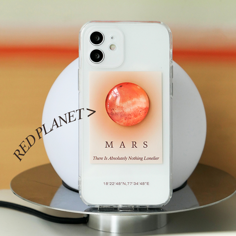 Mars iphone12 mobile phone protection shell new personality original idea applicable Apple 12Promax transparent tide 11 small crowdsourced