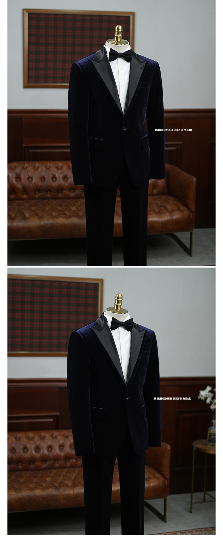 Isirhonour Итальянский бизнес Банкет костюм выйти замуж Опровергать неквалифицированные фиолетовый золото бархат костюм мужской платья 无品牌/无注册商标 