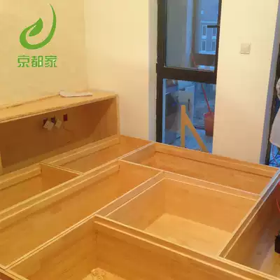 Tatami custom whole children's study balcony and bedroom custom Japanese platform wardrobe solid wood Pine Oak