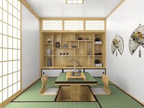 Shandong Qingdao solid wood Japanese simple tatami platform custom childrens room bedroom custom-made whole wardrobe combination