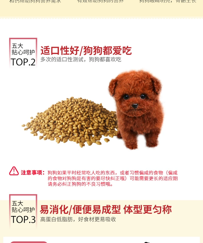 Nori Dog Food Canxi Sữa Trứng Lòng đỏ Cá hồi Chó con Thức ăn 10kg Teddy VIP Dog Food - Chó Staples