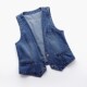 2024 Spring and Autumn Style Denim Vest Women's Short Versatile Slim Sleeveless Jacket Vest Single-Beasted Solid Color Top