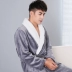 Kính gửi Vene / Butterfly mùa thu và mùa đông san hô lông cừu dày đồ ngủ kích thước lớn flannel robe áo choàng tắm nam dịch vụ nhà quần áo ngủ nữ Night Robe