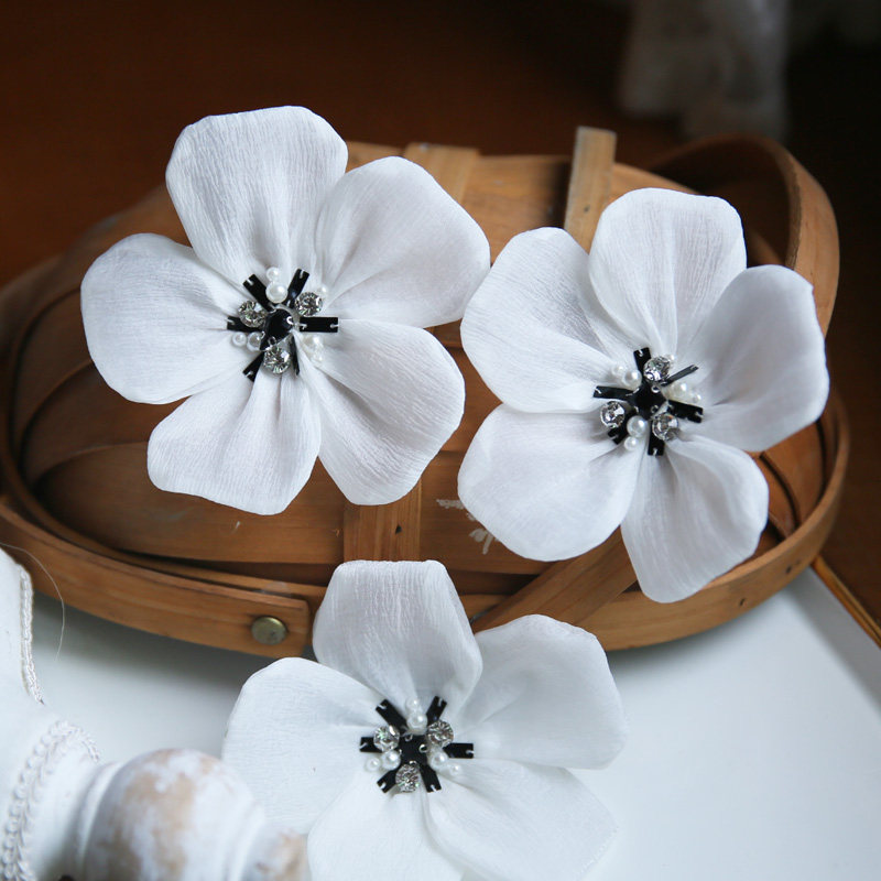 Solid Flowers Accessories Handmade Nail Beads Cloth Art Flowers Diy Material Clothes Accessories Clothing Accessories 11 cm Width