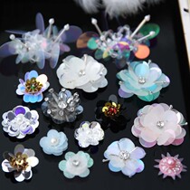 Decorative small flowers Handmade sequin flowers Three-dimensional flower accessories Rhinestone decal diy flower accessories Sequin stickers