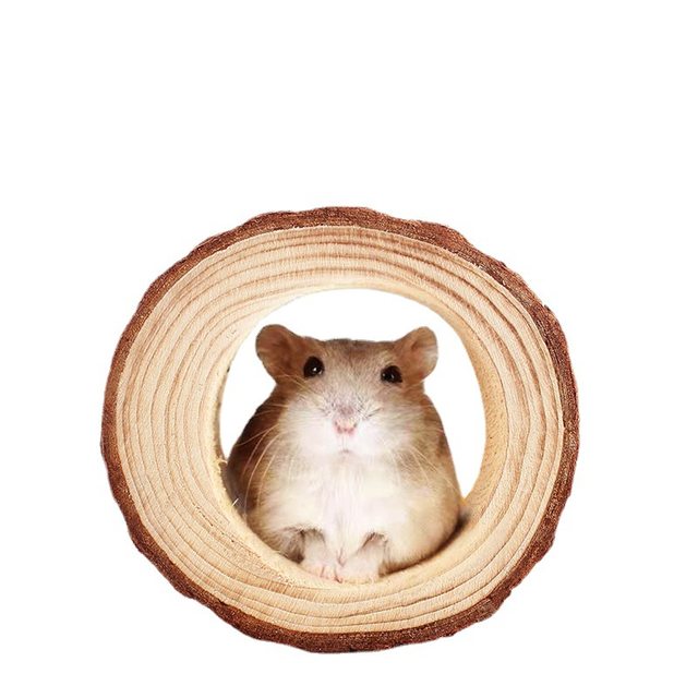 Golden Bear Hamster Teething Toy Tree Hole Solid Wood Pipe Solid Wood Landscaping Dodge Decorative Tree Tube ອຸປະກອນປະຈໍາວັນ