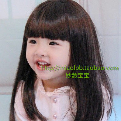 Korean Baby Girl Wig Baby Wig Set Children Straight Hair