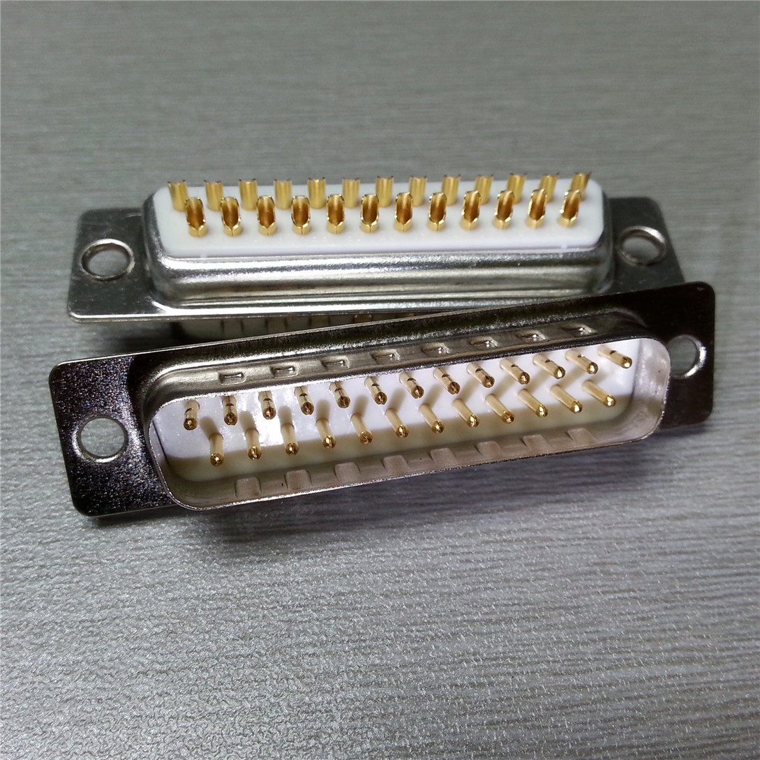 25-pin parallel port joint gilded white glue 25-pin 2-row male head welding wire type fit casing can be set to line
