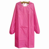 Korean version of the fashion solid color apron household womens kitchen cooking waterproof overcoat long-sleeved adult anti-wear overalls custom