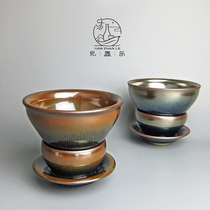 Fujian rabbit Haojian light cup Large tea hundred drama bucket tea cup Matcha tea props Tea cup Kung Fu point tea bowl Ceramic light holder