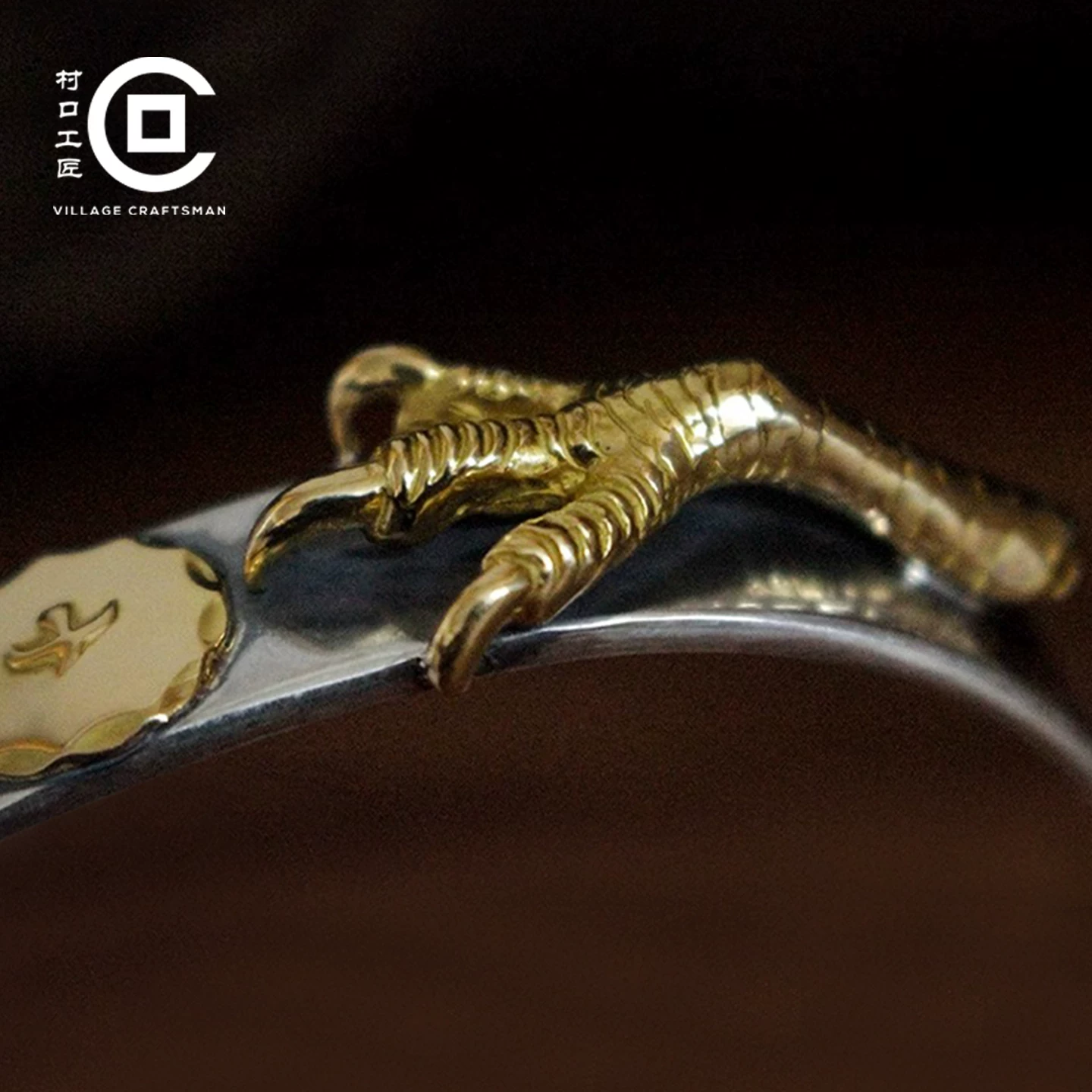 村口工匠 Takahashi Goros goros double gold eagle claw touch gold 18K flat bracelet sterling silver 925 Indian