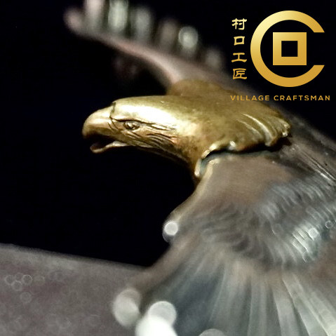 Village artisan Handicraki Hangqiao Eagle Hanghai Eagle Hawk Silver 925 Eagle 18K Golden Head Eagle Goros