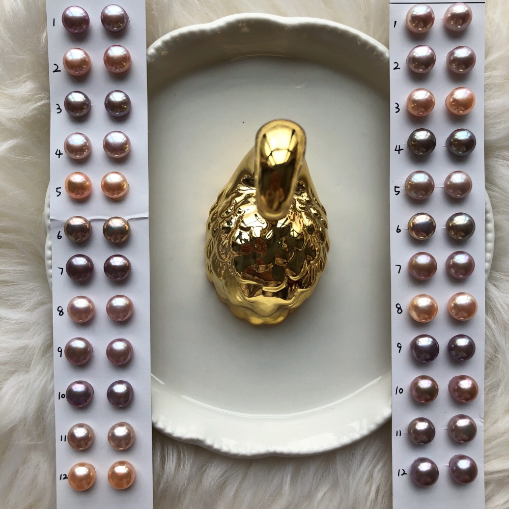 ■MERMORE■ Metallic color big steamed bun beads freshwater pearl earrings