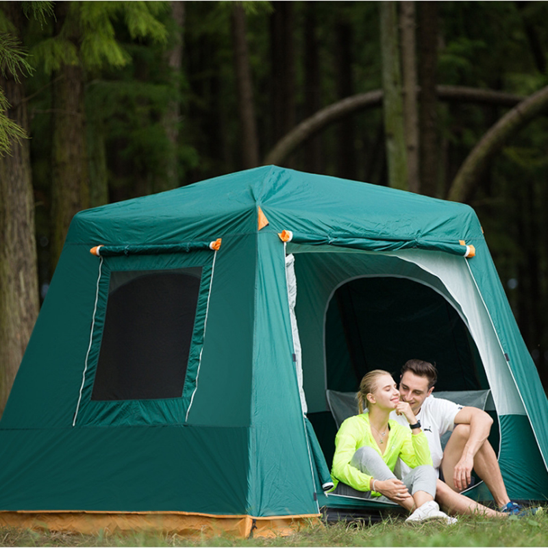 Outdoor tent Automatic speed open field multi-person camping camping Waterproof sunscreen double layer thickened anti-storm tent